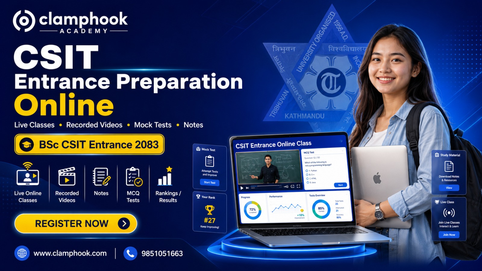 Clamphook: Bsc. CSIT Entrance Prepration 2083 (Online)